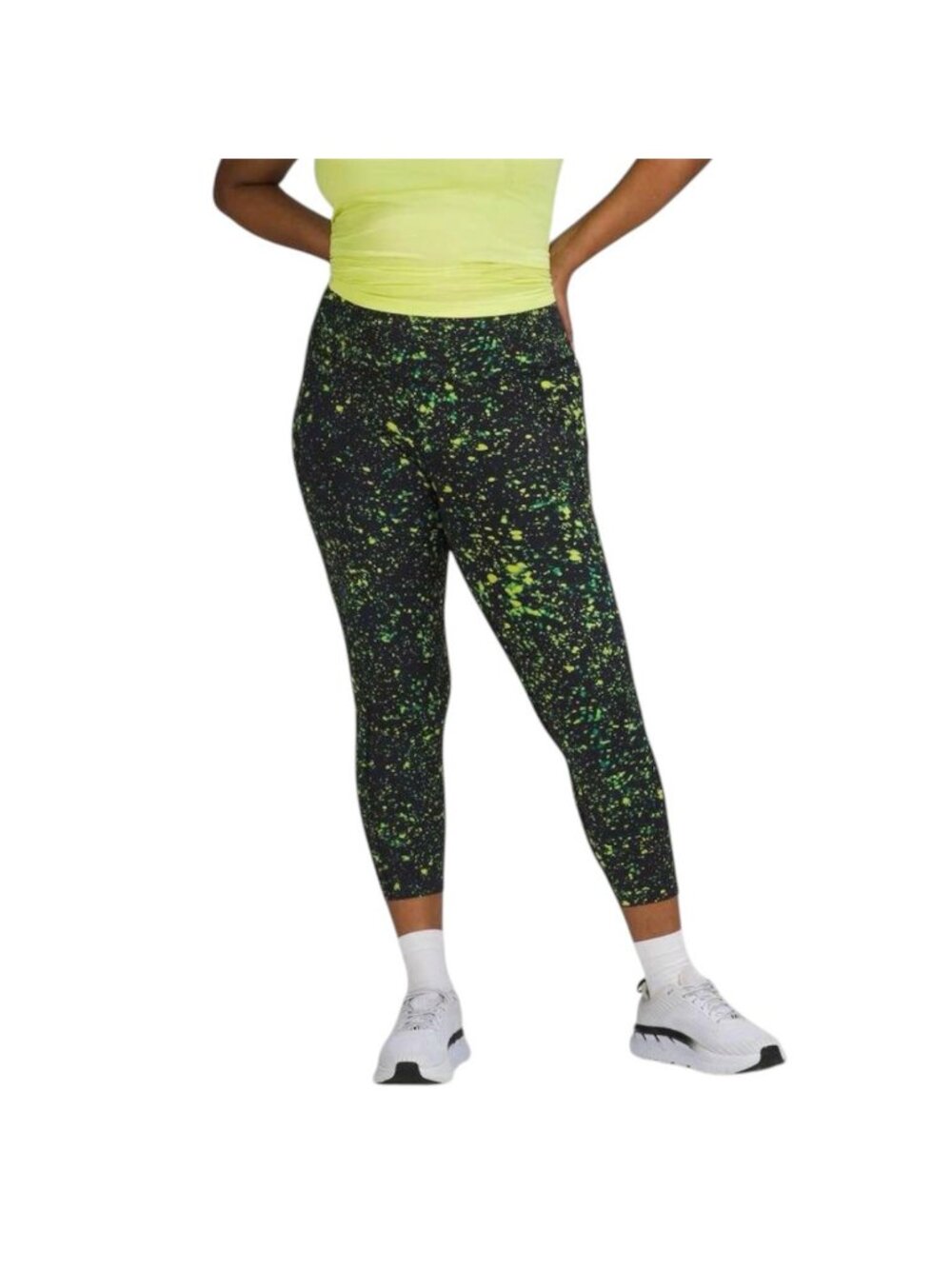 Lululemon Fast and Free High-Rise Crop 23 Green Sparks Fly Nulux 14